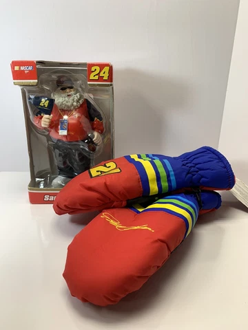NASCAR JEFF GORDON #24 8" SANTA CLAUS CHRISTMAS FIGURINE New In Box With GLOVES! Cover