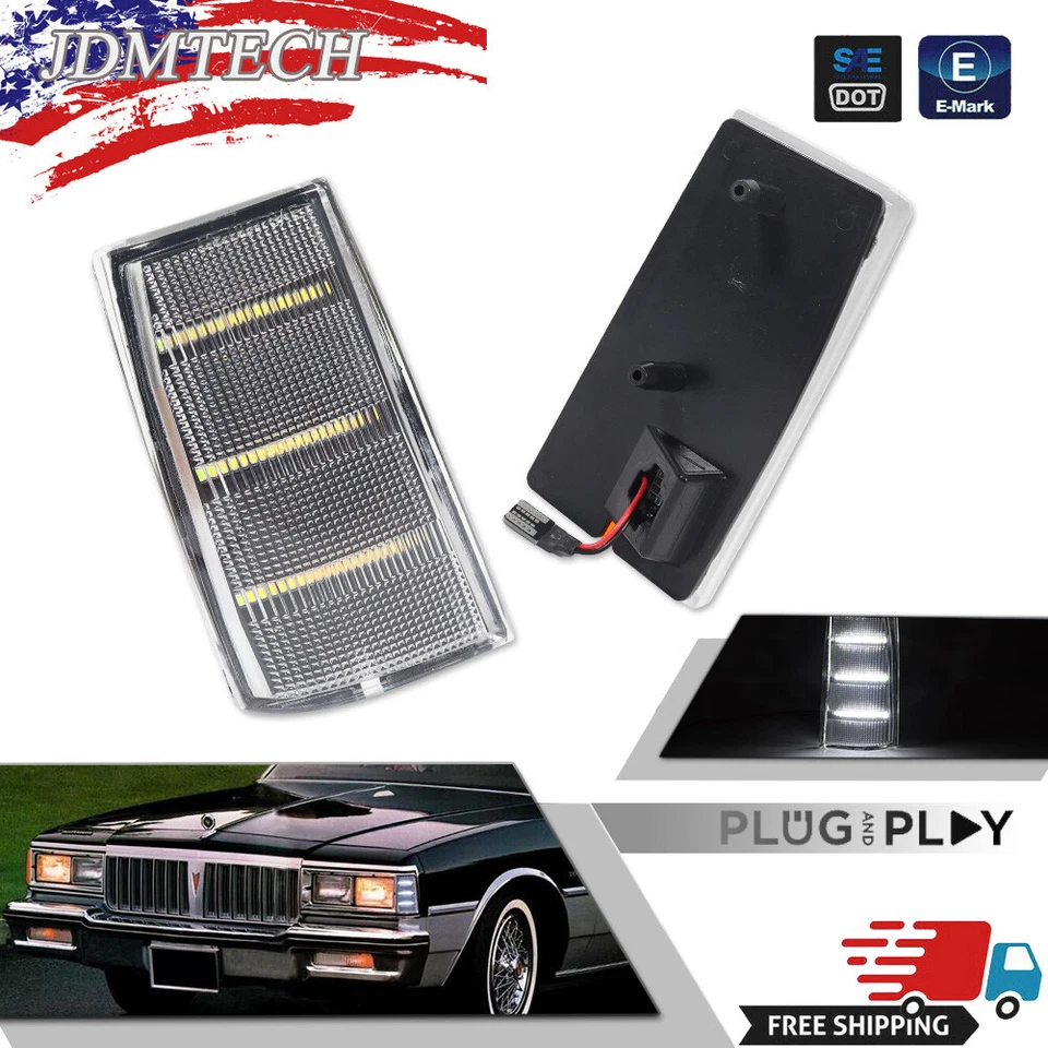 Luz de esquina LED blanca con lente transparente para Chevy Impala Caprice 1981-1985 Foto 1 de 4