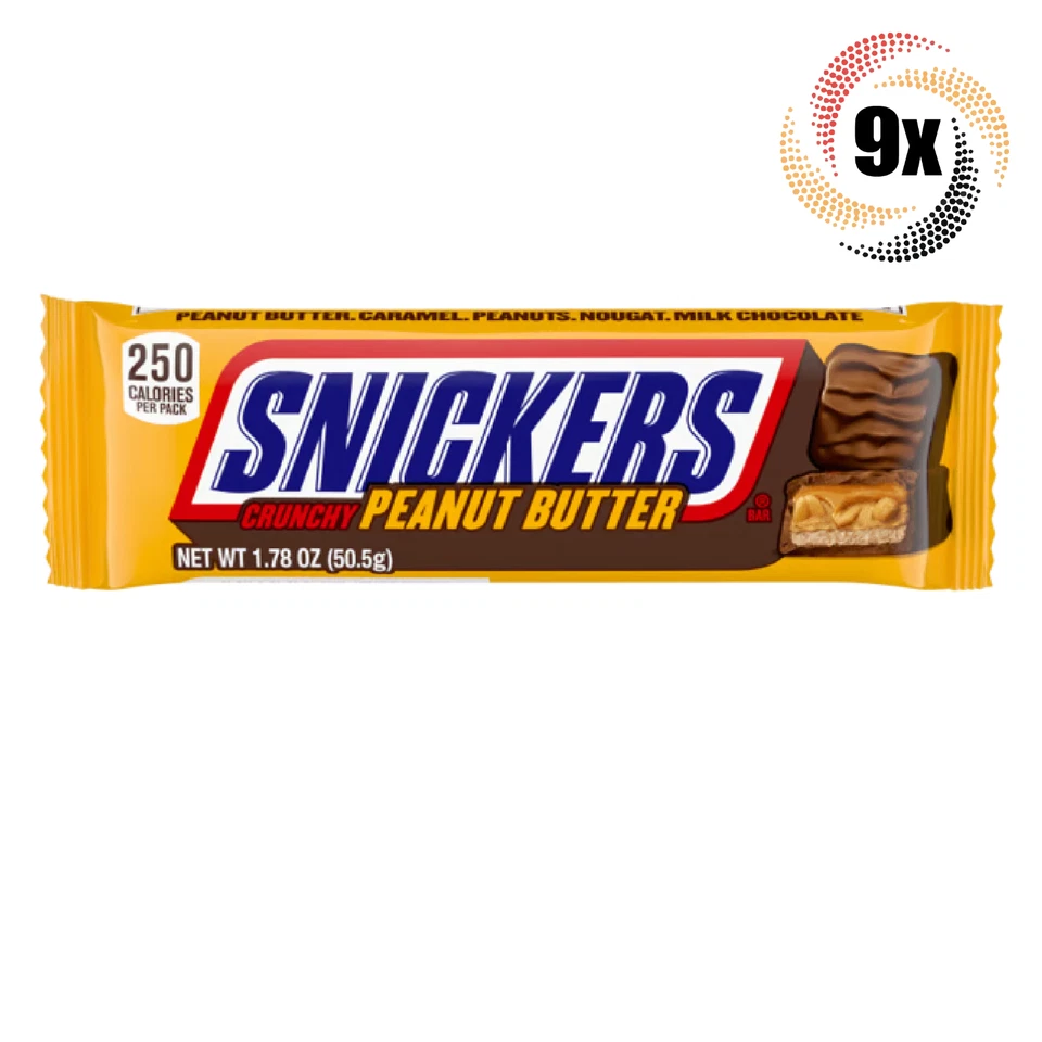 9x Packs Snickers Peanut Butter Milk Chocolate Covered Candy Bars | 1.78oz - Image 1 of 1