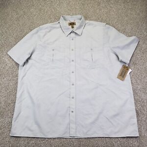 NEW Foundry Big & Tall 3XLT XXXLT Mens Fishing Shirt Short Sleeve Pockets Gray 