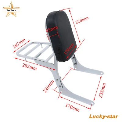 With Luggage Rack For Honda Rebel 250 CA250 CMX250 Passenger Backrest Sissy Bar - Image 1 of 4