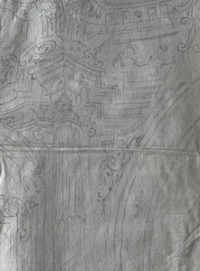 Antique Old Drawing 18th century Original Architecture Decoration Ornamentation - Picture 1 of 8