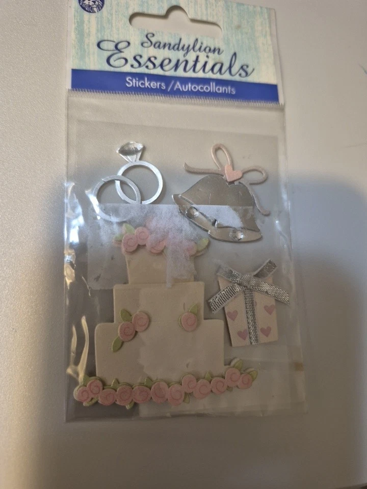 Campanas y anillos Sandylion Essential 3D pegatinas para pasteles de boda Foto 1 de 2