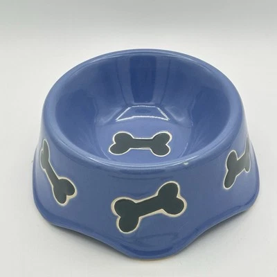 Фиолетовая миска для собак PetRageous Designs с рисунком собачьей кости 6 дюймов ручная роспись чтение - Изображение 1 из 4