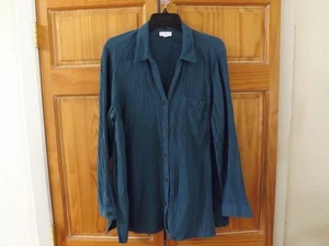 J.Jill Gauze Shirt in Spruce Green---size L - Picture 1 of 7