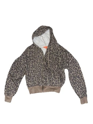Sudadera con capucha recortada con estampado de leopardo Social Scene para mujer talla mediana marrón Foto 1 de 4