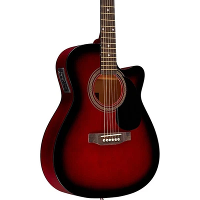 Rogue RA-090 Concert Cutaway Acoustic-Electric Guitar Red - Image 1 of 4
