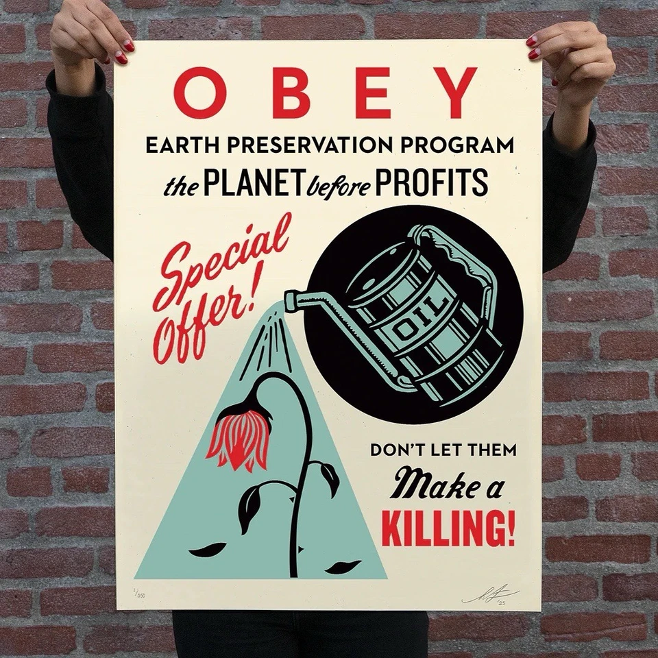 Impresión de preservación de la Tierra Obey Giant Shepard Fairey AE/550  Foto 1 de 2