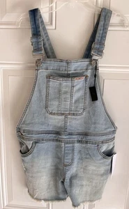 NWT Hudson Kids Shortalls Girls Blue Denim Overalls Size 12 Jeans Stretch Jumper - Picture 1 of 10