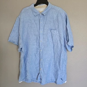 Tommy Bahama 100% Leinen Button Down Herren hellblau Freizeithemd / XXL - Bild 1 von 10