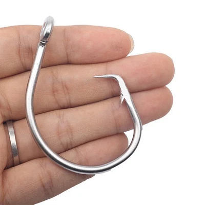 Stainless Steel Sea fishing hook Tuna Circle Fish Hooks Big Game Bait 6/0~16/0 - image 1 of 4