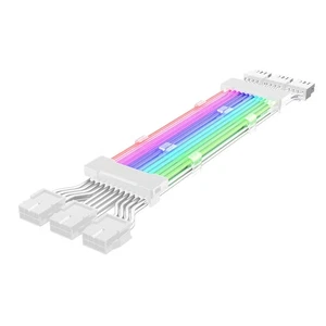 2X(PC Case PSU Extension ARGB Cable ATX 3X8PIN PCI-E GPU Neon Color Line6457 - Afbeelding 1 van 7