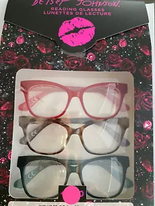 Gafas de lectura BETSEY JOHNSON 3 PIEZAS ROJAS, ANIMALES, AZULES +2,00 NUEVAS EN CAJA - Imagen 1 de 6