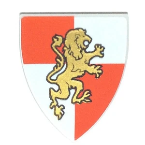 NEW LEGO - Shield - Triangular Lion Red / White x 1 7946 7949 7950 - Picture 1 of 2