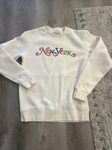 NY MAGAZINE CUELLO REDONDO Blanco Logo Raro Talla Mediana Leer Descripción - Imagen 1 de 9