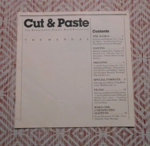VINTAGE CUT & PASTE SOFTWARE MANUAL 1983 ELECTRONIC ARTS FOR APPLE II SERIES - Picture 1 of 1