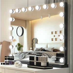 31" Hollywood Vanity Make-up Spiegel LED Licht dimmbar USB Ladegerät Tischplatte Metall - Bild 1 von 22