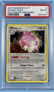 Tarjeta Pokémon Blissey Holo 5/123 Mysterious Treasures 2007 - PSA 8 casi nueva/como nueva - Imagen 1 de 4