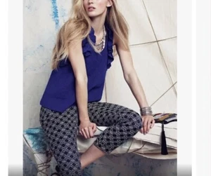 Anthropologie Deletta Clemente Ruffle Sleeve Knit Tank Top Blue Women’s Medium M - Picture 1 of 7