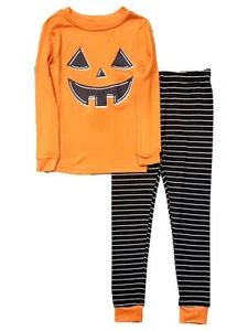Boys Black & Orange Jack-O-Lantern Halloween Sleep Set Pajama Set - Picture 1 of 2