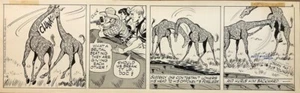 Lyman Young & Bob Young- 4-Panel Cartoon Strip Signed - Picture 1 of 1