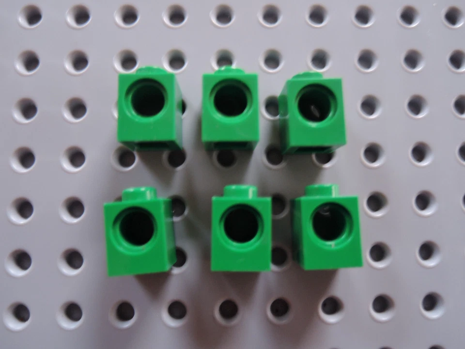 LEGO 6 x Technic Stein 6541 Lochbalken 1x1 1 Loch grün - Bild 1 von 1
