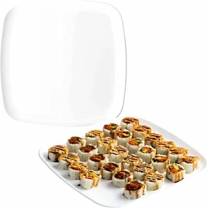 Plastic Organic Square Tray - 12" (Pack of 2) - Stylish & Durable Party Platters - Picture 1 of 3