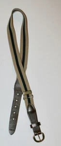School Uniform Kids Belt Khaki Beige Navy Blue Striped  Adjustable 22in to 33in - Picture 1 of 5