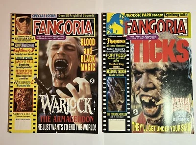 Fangoria Magazine #122 & 124 warlock, nightmare, seven, Ticks living dead Horror - Image 1 of 4