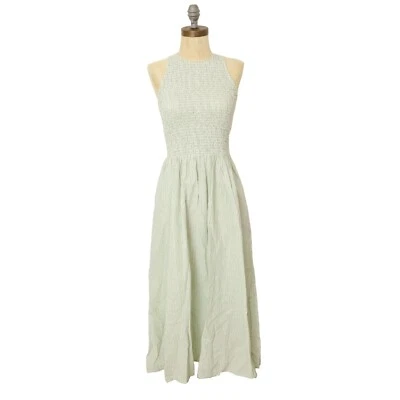 MADEWELL The Melody Smocked Midi Dress XXS Sleeveless Pistachio Green NWT B13 - Image 1 of 4