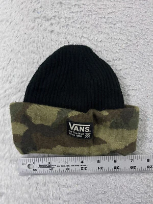 Vans Beanie Toque Youth One Size Green Black Camo Acrylic Blend Off The Wall - Image 1 of 4