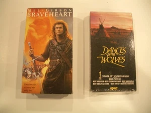 DANCES WITH WOLVES    &    BRAVEHEART (2 movie box set)   VHS Format  [Free H&S] - Picture 1 of 6
