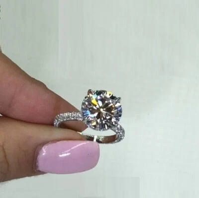 2.00 Ct Round Cut Lab Created Diamond Engagement Ring 14K White Gold Over - Image 1 of 3