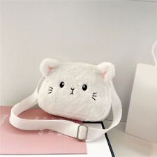 Kids Girls Cat Crossbody Bag Cute Kitty Fluffy Messenger Bags Plush Handbag Gift