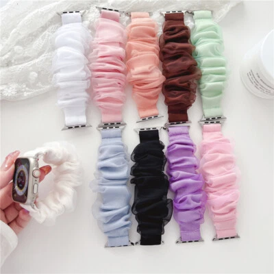 Women Scrunchie Band Strap for Apple Watch 11 10 9 8 7 6 SE 41/42/44/45/46/49mm - Image 1 of 4