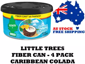Little Trees Air Freshener Caribbean Colada Fiber Can 4pk - Car Home Office - Picture 1 of 1