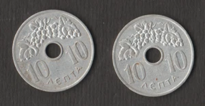 GRECIA/DOS MONEDAS DE 10 LEPTA, 1954, EN MUY BUEN ESTADO - Imagen 1 de 2