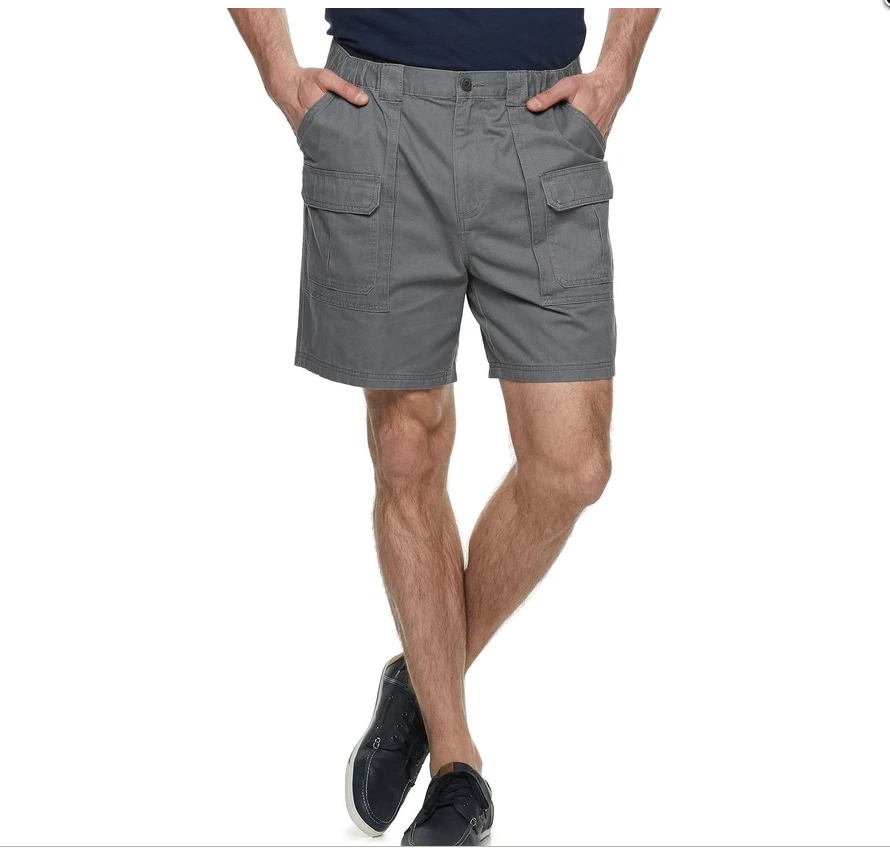 Croft & Barrow Cargo Shorts Size 52 Relaxed Side Elastic Casual Gray