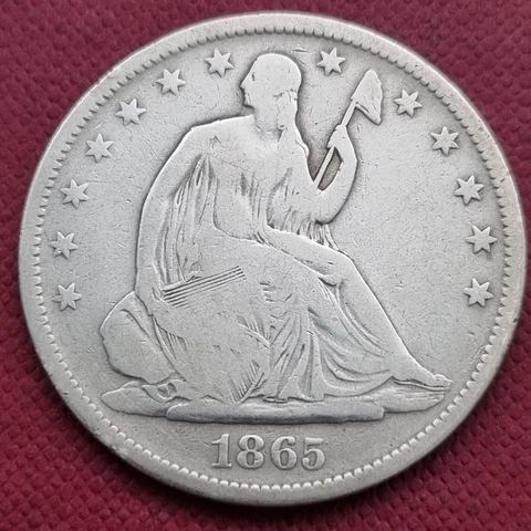 1865 S Seated Liberty Half Dollar 50c Better Grade #34163 Cover