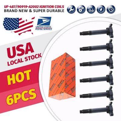 Paquete de 6 bobinas de encendido para Lexus ES300h ES350 GS300 GS350 V6 UF487 90919-A2002 Foto 1 de 4