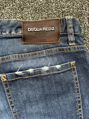 Dsquared2 Jeans Cropped Blue Buttons Women’s Low Rise Y2K Uk10 Size 42 - Image 1 of 4