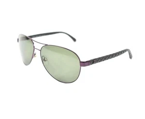 CHANEL "Aviator": Metal, "CC" Logo & Leather, Polarized Sunglasses (wx) - Picture 1 of 10