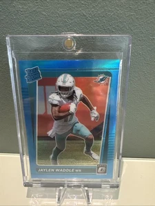 2021 Panini Donruss Optic - Rated Rookie Jaylen Waddle #208 Aqua Prizm /299 (RC) - Bild 1 von 2