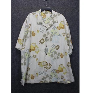 Tommy Bahama Floral Neutral Silk Button Down Short Sleeve Shirt Size XXL NEU - Bild 1 von 5