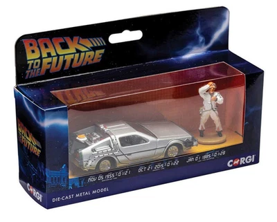 Back to the Future DeLorean & Doc Brown 1:36 Scale Die-Cast Car Corgi CC05503 - Image 1 of 4