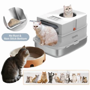 Stainless Steel Cat Litter Box For Pet Kitty Litter Box Odor-Free & Easy Clean - Picture 1 of 12