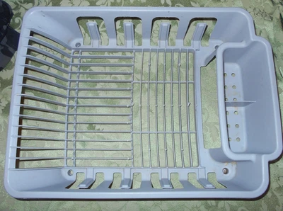 Винтажная пластиковая сушилка для тарелок светло-голубая! Дренажная стойка 0626 - Изображение 1 из 4