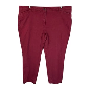 Talbots 22W The Perfect Chino Maroon Straight Leg 46 x 29 High Rise - Picture 1 of 15