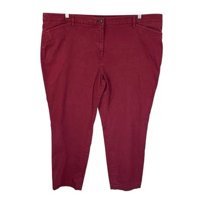 Talbots 22W The Perfect Chino Maroon Straight Leg  46 x 29 High Rise - Image 1 of 4