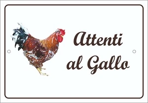 RAZZA POLLO TARGA ATTENTI AL GALLO 5 RESISTENTE ROBUSTA HPL PER ESTERNO - Imagen 1 de 1